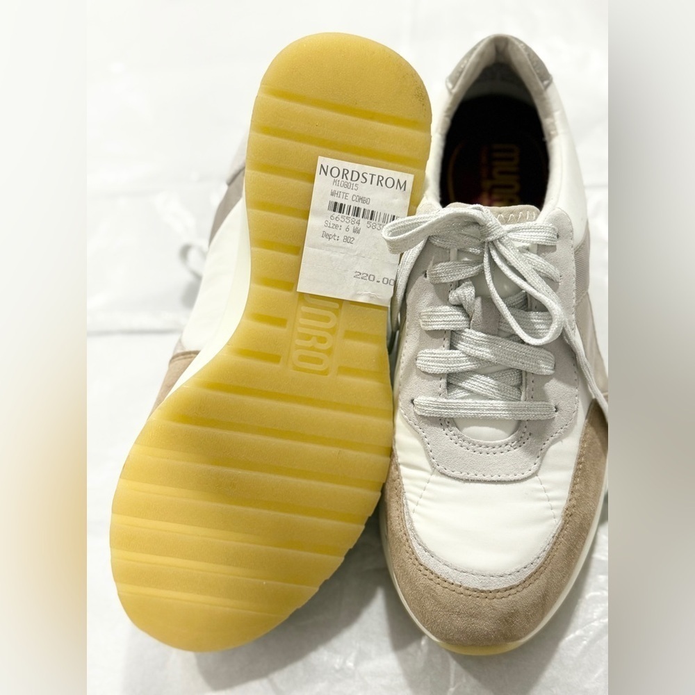 Munro Piper Sneakers Women’s 6WW Extra Wide White Leather Comfort walking Shoes - Picture 11 of 14